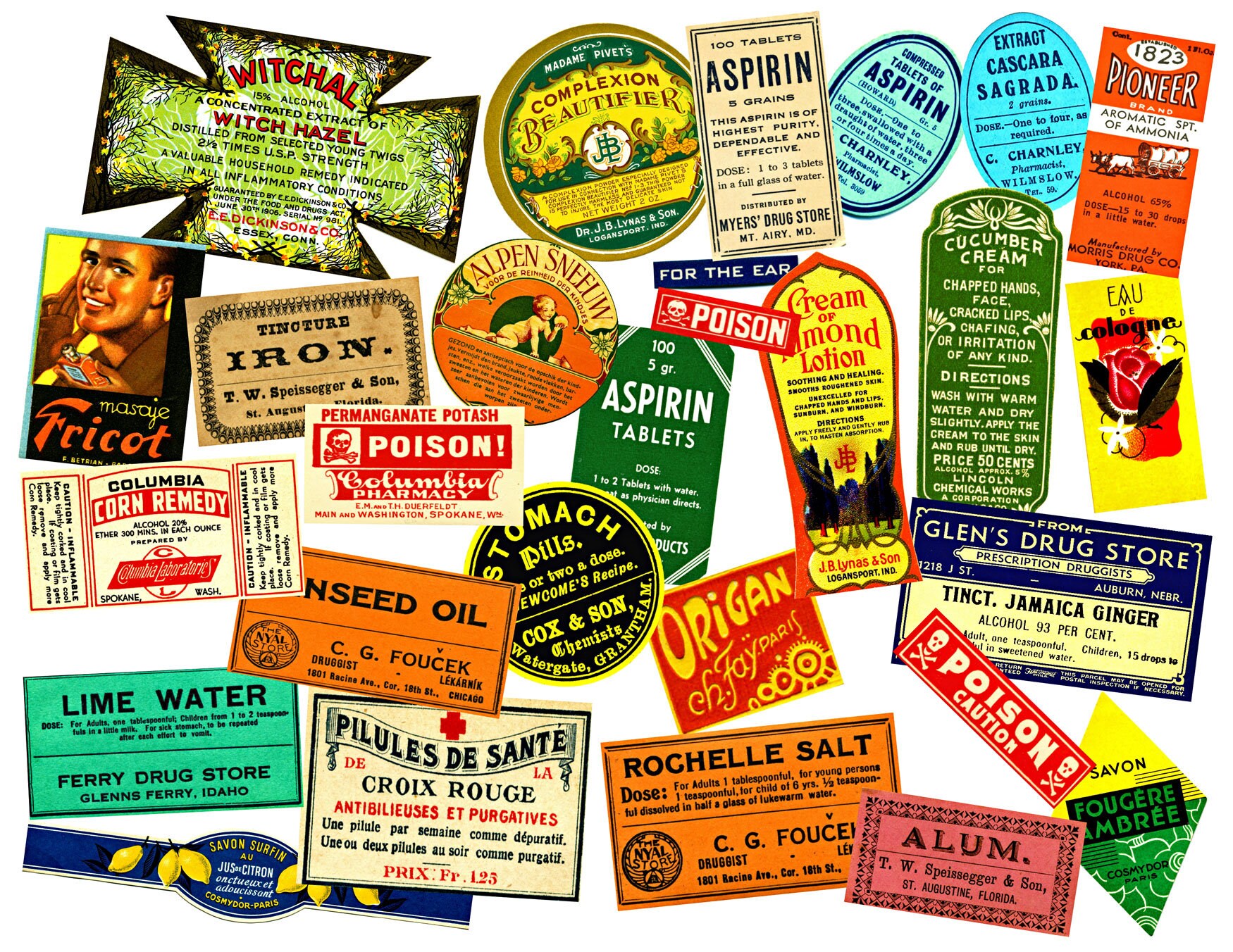 Apothecary Label Sticker Pack Pharmacy Bottles Scrapbook & Etsy