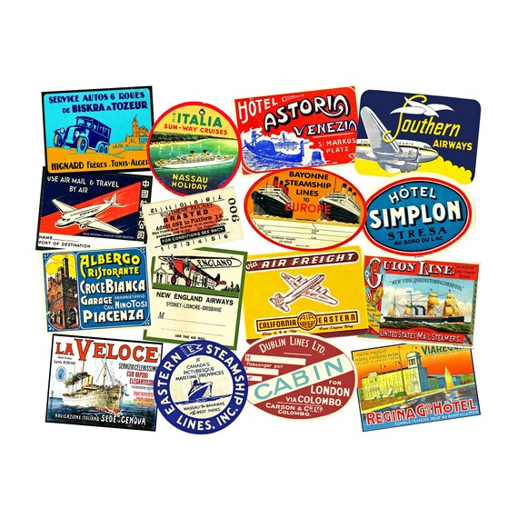 retro luggage tags