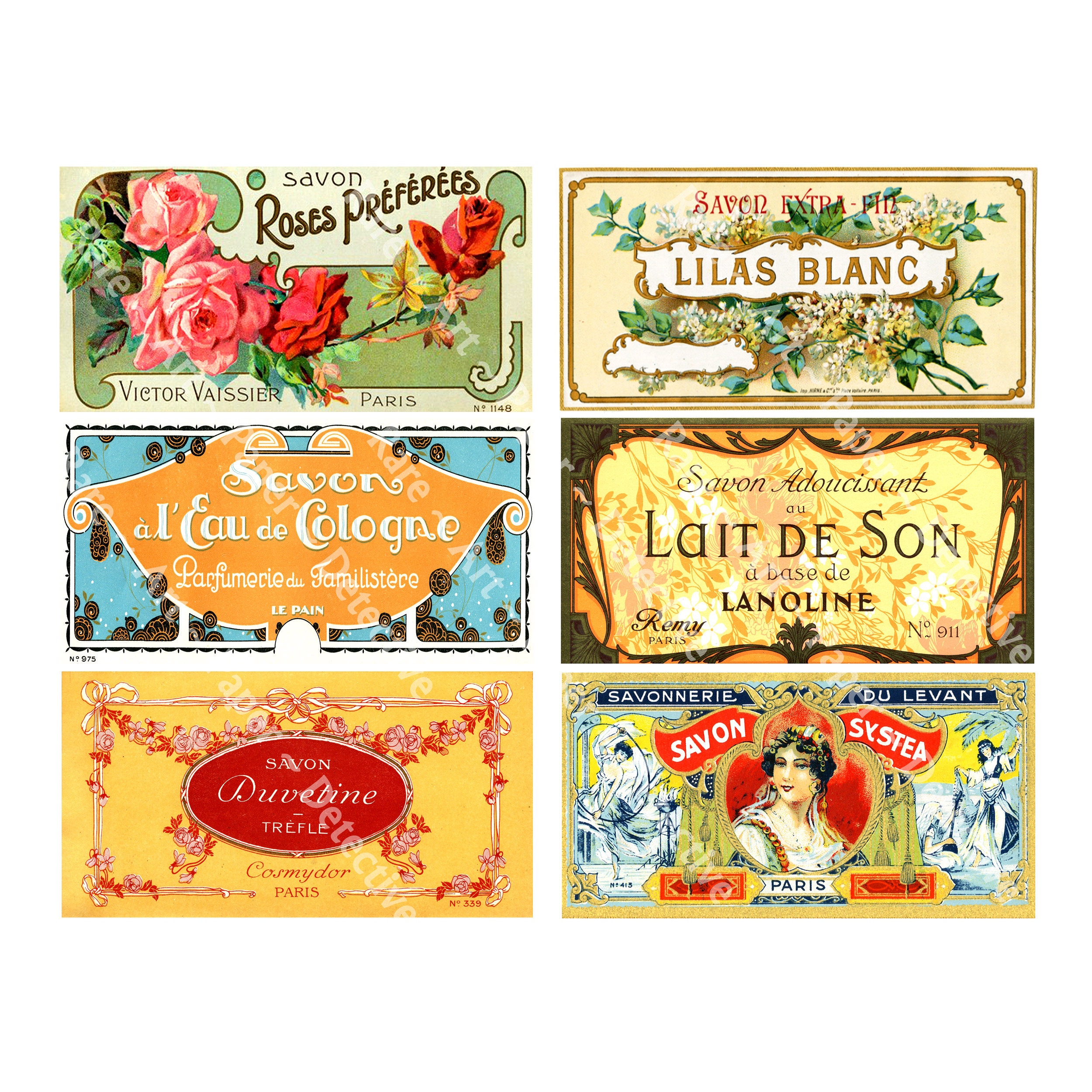 Jabón de baño francés Savon hoja impresa 6 etiquetas de Etsy