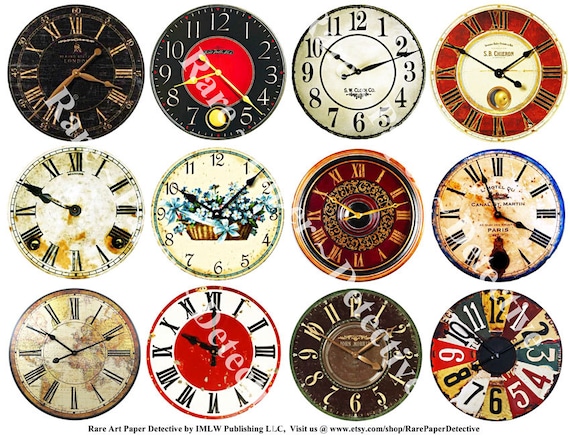 clock face art papers