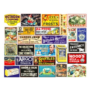 Vintage Werbung, Puppenhaus Schilder, Antike Modell Eisenbahn Aufkleber, Landwirtschaft Clip Art, General Store Schild, Junk Journal, 1048
