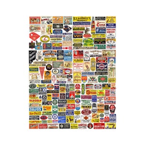 Model Railroad & Diorama Signs, CUT and PEEL Sticker Sheet, 190 Multi Scale Hobby and Miniature Advertising Signs for Train Layouts, #1274