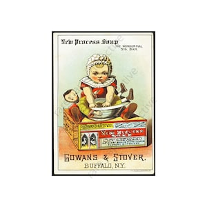 Antique Advertisement, Laundry Sign for Laundry Room, Vintage Advertising Print, Laundry Room Wall Decor, 5&quot; x 7&quot; Art Print Ephemera, 19-17