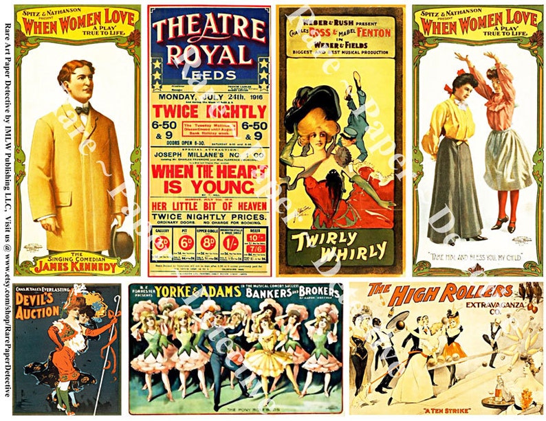 Theater Show Poster 7 Printed Retro Show Bills Broadway Show Etsy