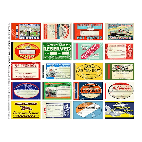 Grafica Per Viaggi Aerei, 18 Adesivi Per Etichette Bagaglio - Foto 2