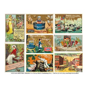 Antique Soap Advertising, Sticker Sheet, Vintage Trade Card, Bathroom Décor, Soap Label Art, Bath and Body Ads, DIY Sticker Sheet, 587