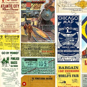 Railroad Memorabilia Collection, STICKER Sheet, Vintage Railway Papers ...
