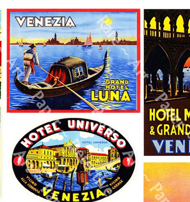 Travel Stickers, Hotel Luggage Labels, Printed Sheet, Travel Baggage ...