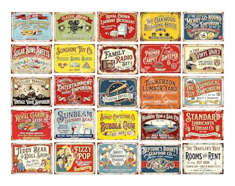 25 Model Railroad Sign Stickers for Buildings and Billboards, Vintage Advertising, 1456