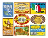 16x Pegatinas de Equipaje Parches de Maleta Etiquetas de Viaje Vintage  vinilos de Estilo Vintage Retro