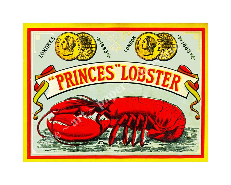 Kitchen Can Label Stickers Set 6 Lobster Labels for Kitchen | Etsy
