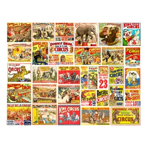 Enseignes et panneaux d'affichage miniatures de cirque pour trains et maisons de poupées, feuille d'autocollants, 34 images de loisirs à plusieurs échelles pour dioramas, 1126