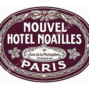 Hotel Luggage Label Sticker Paris France Vintage French | Etsy