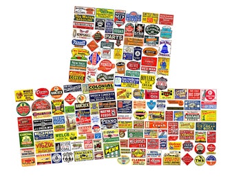 158 Miniature Sign Stickers for Dollhouse & Model Railroad Dioramas on 3 DIY Craft Sheets Model Train Vintage Advertising Signs, 3P4