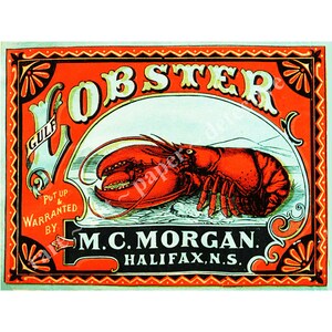 Kitchen Can Label Stickers Set 6 Lobster Labels for Kitchen | Etsy