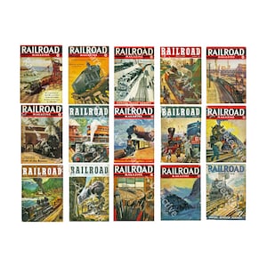 Railroad & Train Stickers, DIY Sticker Sheet. Model Railroad Décor, Holiday Gift Tags and Train Decals, CUT and PEEL Sticker Sheet, 234a