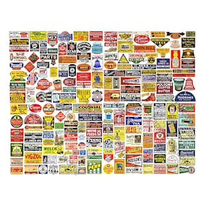 Model Railroad & Diorama Signs, CUT and PEEL Sticker Sheet, 190 Multi Scale Hobby and Miniature Advertising Signs for Train Layouts, #1275