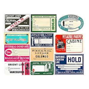 Stickers de voyage bateau à vapeur, feuille d'autocollants, étiquettes de bagages de croisière, autocollants de bagage de cabine, décalcomanies de valise, coffre de voyage, feuille à découper et à décoller, 442 pièces