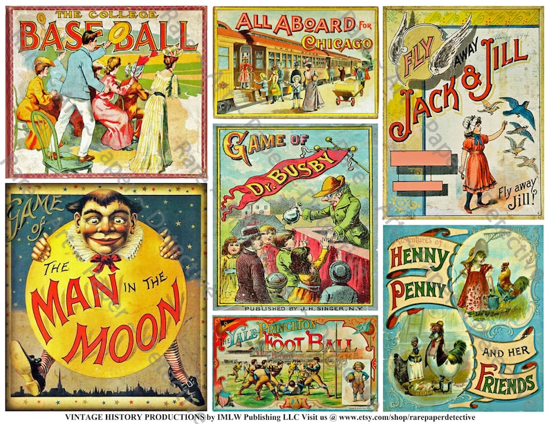 Vintage Board Game Box Art Printed Sheet Gift Making Etsy