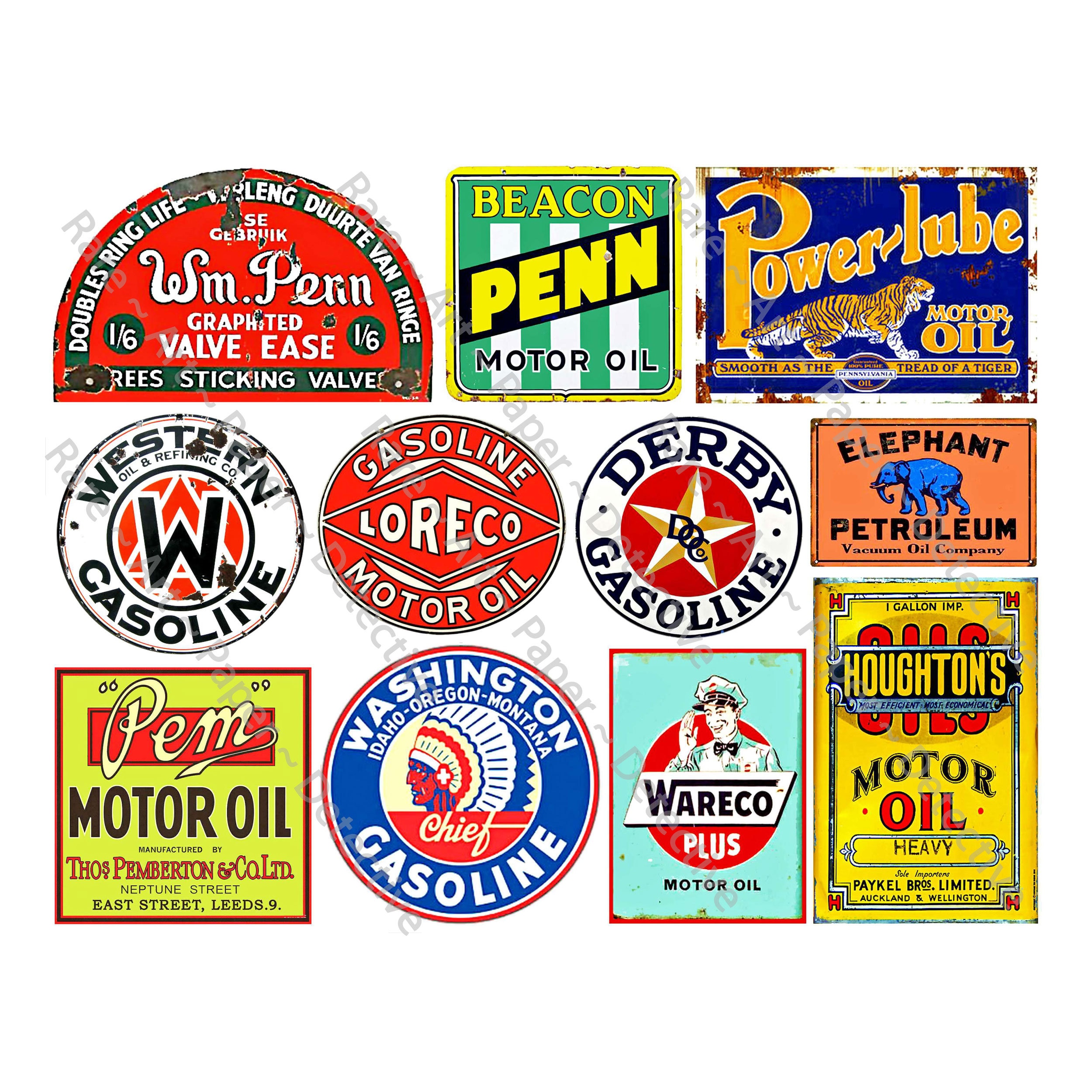 Tool Box Sticker Sheet Oil Can Labels, Garage Clip Art Paper Pack, Motor Oil Stickers, Gas Can, Car & Auto Decals, DIY Cuttable Sheet, 493A