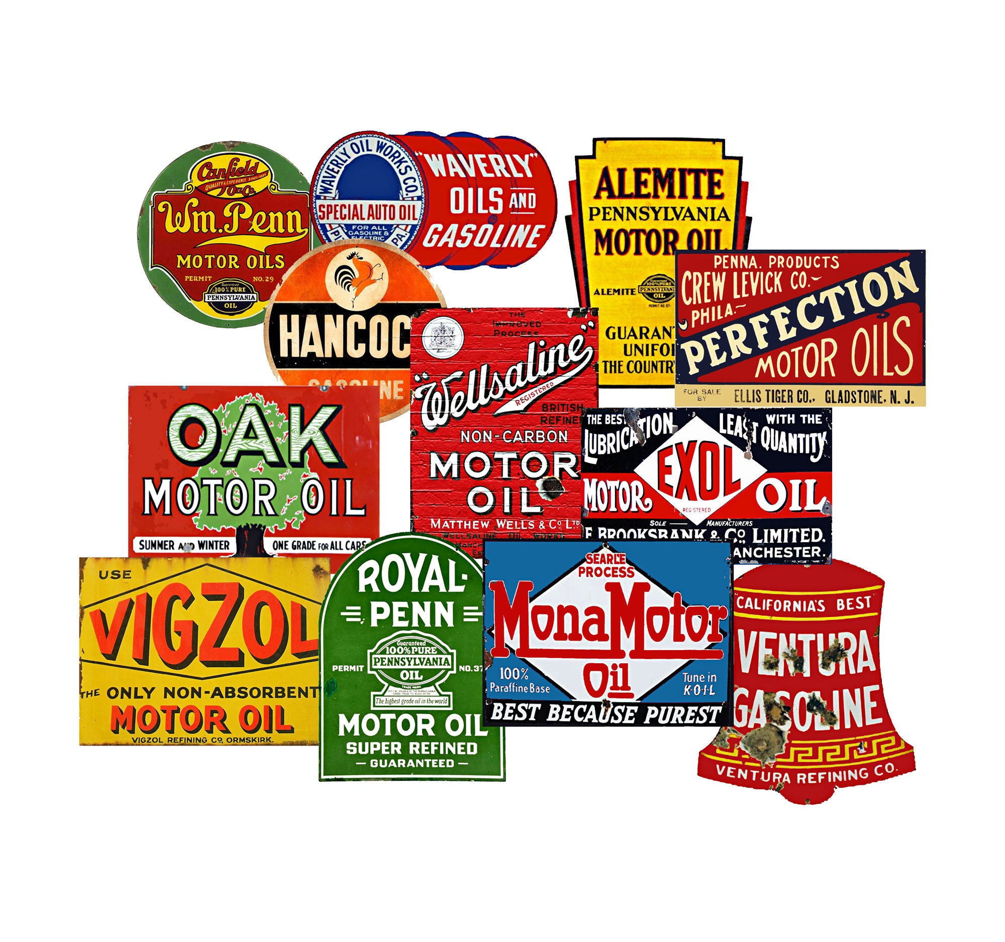 Oil & Gas Can Labels Gift Set of 12 Stickers Colorful Car Etsy UK