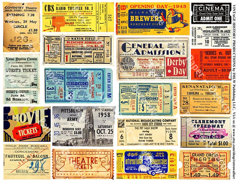 ticket stubs vintage movie ticket cinema ticket antique etsy stub tickets