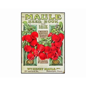 Garden Seed Catalog Print, 5 x 7, 1918 Wall Art Hanging, Garden Shed, Green House, Patio Decor, Home Decoration, Antique Seed Packet, 18-57