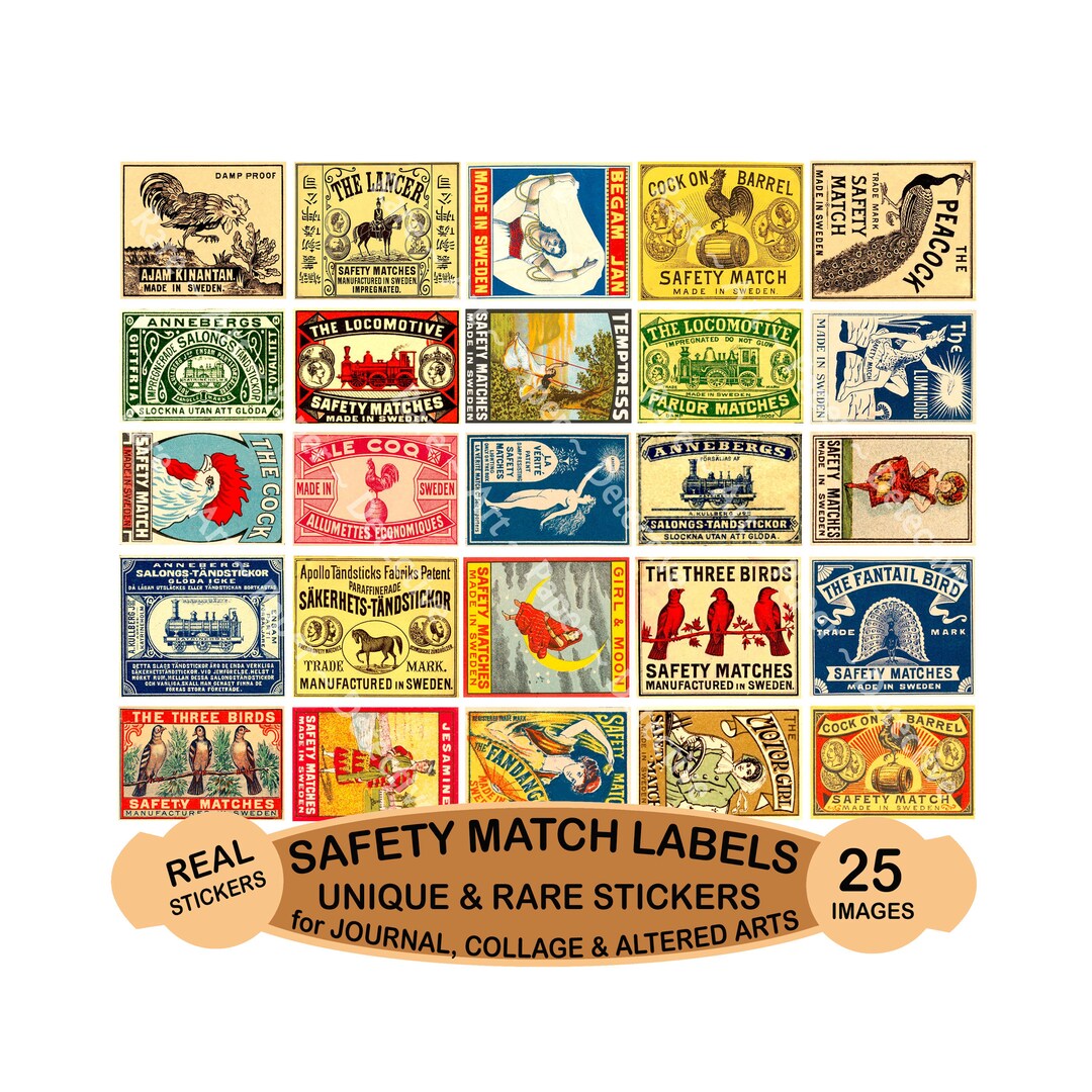 Entry Key Match Sticker Safety Match Label Stickers, Authentic Sizes, 2