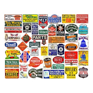 Model Railroading Signs & Dollhouse Décor, 54 Coal, Oil, Farm and Advertising Signs, Hobby Images, Miniature Dollhouse Signs, #722P