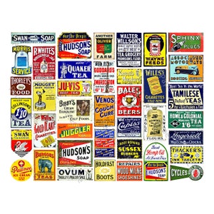Vintage Werbung Miniatur Schilder, 40 Kohle, Öl, Bauernhof & Modellbahn Werbeschilder, Spur H-O, Hobby Bilder, rostige Metallschilder, 708
