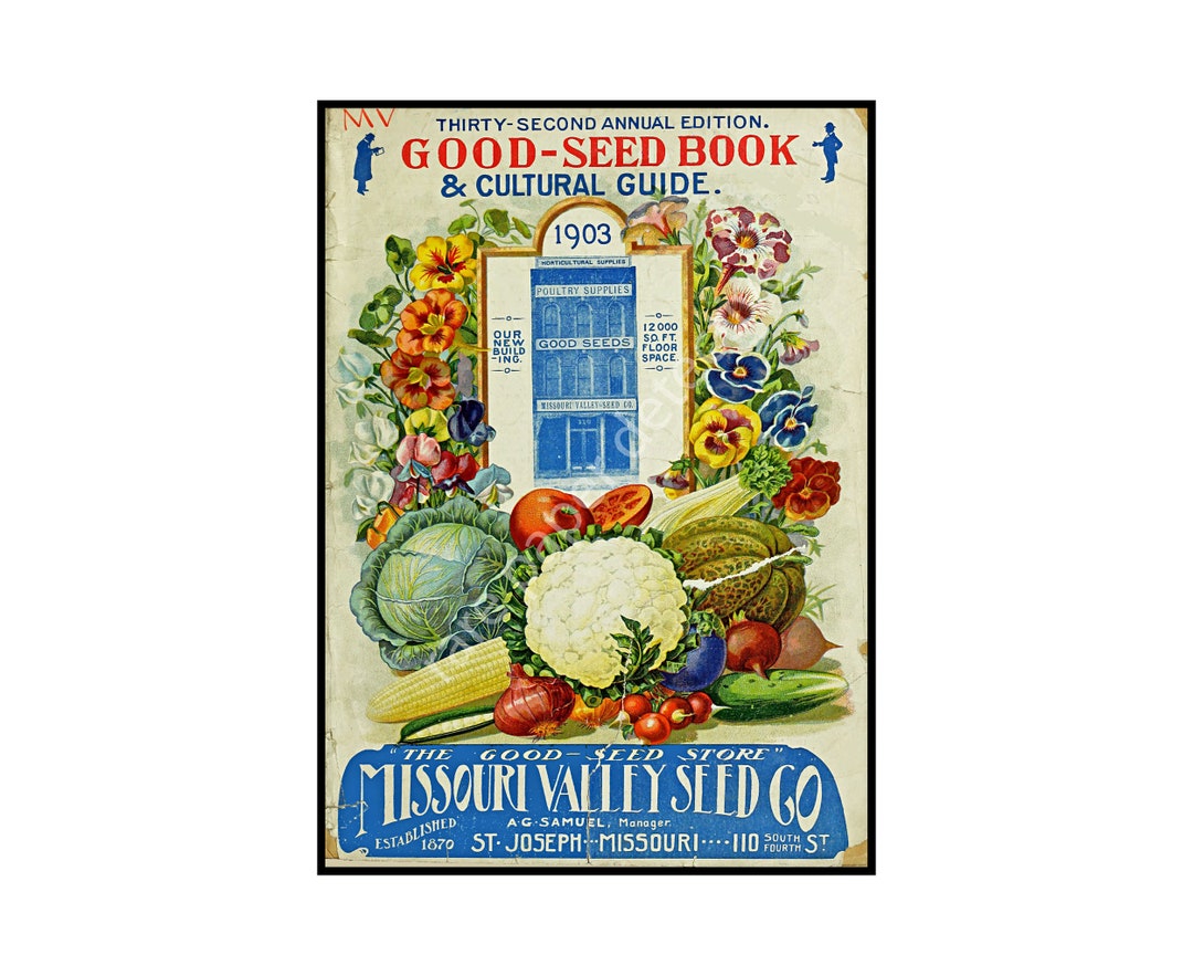 Garden Catalog Print, 5 X 7, 1903 Wall Art Hanging, Garden Shed, Rustic