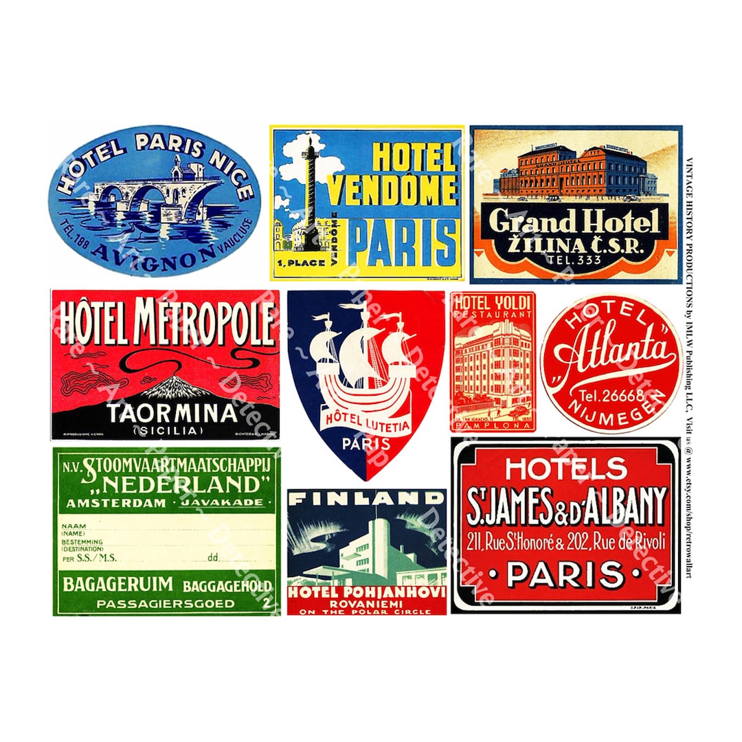 Hotel Luggage Labels Printed World Hotel Tags Paris France -  UK
