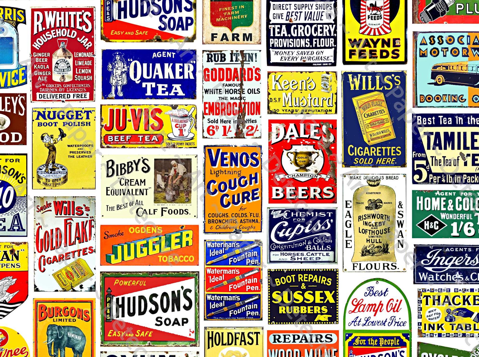 Vintage Advertising Miniature Signs, 40 Coal, Oil, Farm & Model Railroad Advertising Signs, H-O Scale, Hobby Images, Rusty Metal Signs, 708 - Etsy for Free Printable Ho Scale Signs