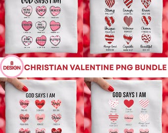 Christian Valentine Hearts PNG Clipart | Bible Verse Designs (Digital Download)