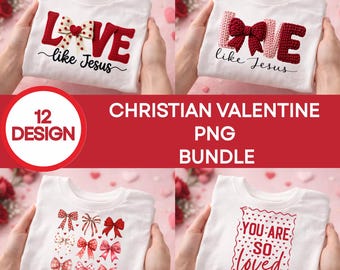 Christian Valentine PNG Bundle | Faith-Based Clipart (Digital Download)