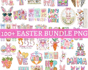 Preppy Easter Png, Brushstroke Easter, Bunny, Floral Spring, Coquette, Retro  (Digital Download)