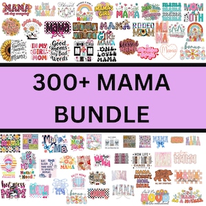 300+ Mama Bundle PNG Mothers Day Design Retro Floral Flower, Checkered, Preppy (Digital Download)