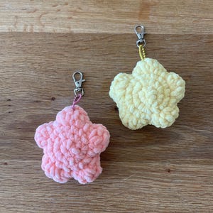Crochet Star Keychain - Amigurumi Plush Charm - Cute Bag Accessory - Soft Star Plush