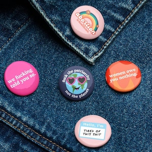 Feminist Button Set: Pro-Choice Political Pins - ACLU Donation