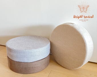Japanese Floor Cushion, Washable Round Seat, Meditation Seat