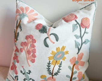 Floral throw pillow, flower pillow for coach, sofa throw pillow, decorative pillow bedding, floral pillow decor, pink flower pillowcase