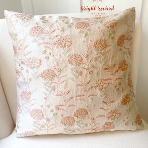 pink pillowcase, pink floral throw pillow, romantic flower pillow cover, cute cushion cover, pink home decor, pink bedding pillow