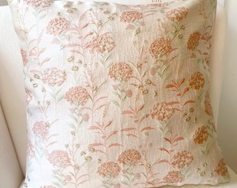 pink pillowcase, pink floral throw pillow, romantic flower pillow cover, cute cushion cover, pink home decor, pink bedding pillow