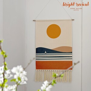 Wandtapijt kinderkamer, kustmuurdecoratie, boho wanddecoratie, natuurkunst aan de muur, slaapkamer wandkleed, woonkamerinrichting, kunst aan de muur hoofdeinde