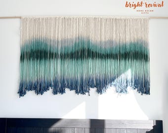 Dip-Dyed Macrame Wall Hanging, Boho Ombre Tapestry, 20x32