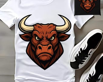 Fierce Bull Head Vector, Mascot Clipart (png, svg, eps, ai, dxf, webp)