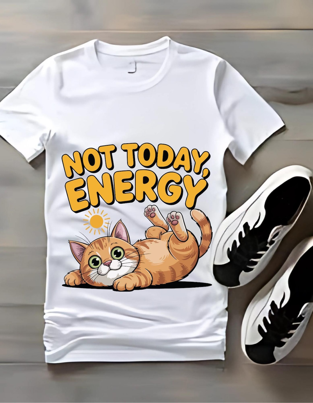 Funny Lazy Cat T-shirt Design, Not Today Energy (digital Download) - Etsy