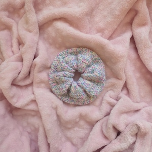 Colorful Handmade Crochet Scrunchie | Soft Cotton Hair Tie | 13 cm Oversized Hair Accessory - Gift for Her
