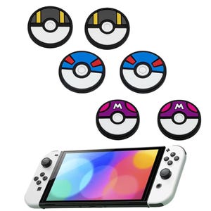 Crazy Diy 6x Pokemon Joystick Thumb Grips 3D Pokeball NintendoSwitch & Lite Caps