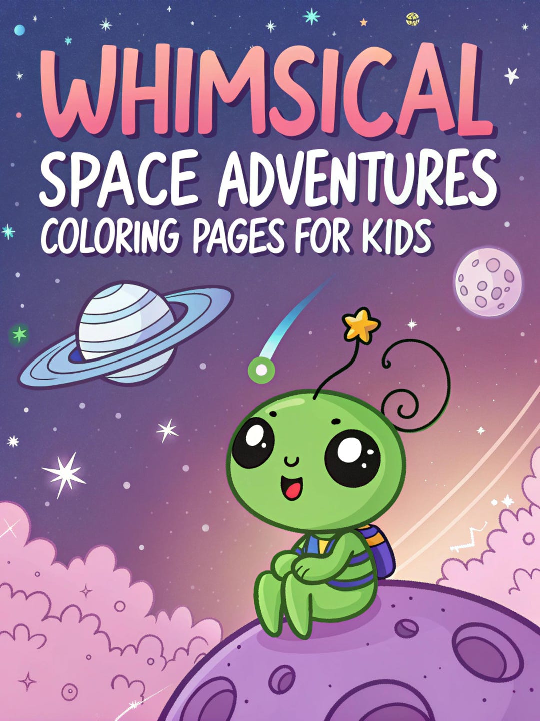 Space Coloring Pages for Kids: Whimsical Alien Adventures (digital ...